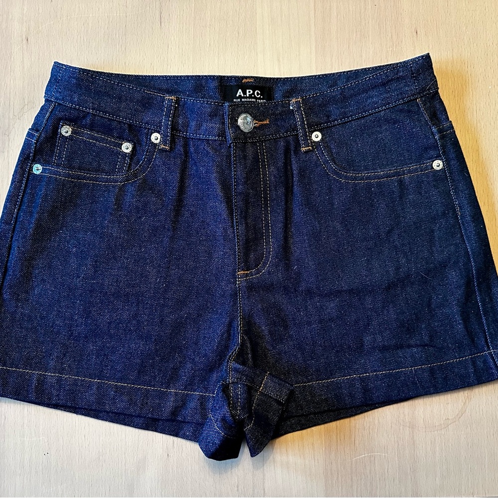 A.P.C. Dark Blue Indigo Jean Shorts for Women